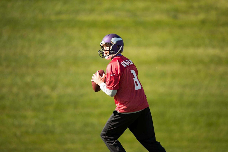 Minnesota Vikings quarterback Sam Bradford at practice (Photo: Minnesota Vikings)